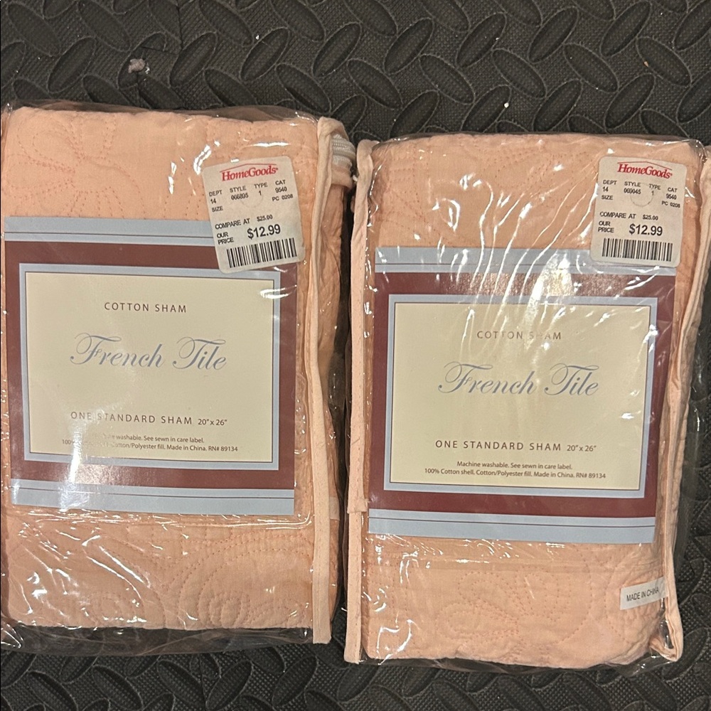 French Tile Cotton Sham - Peach